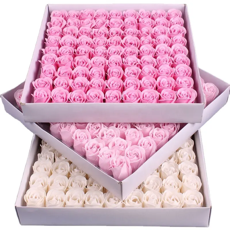 Roses de bain artificielles en mousse, 81 pièces par boîte, fausses fleurs, pour un mariage, pour la saint-Valentin, 3.5cm
