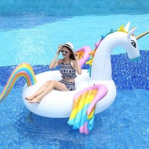 Forma Personalizzata Gonfiabile Arcobaleno <span class=keywords><strong>Unicorn</strong></span> Pegasus Animali Piscina Galleggiante Giocattoli per La Spiaggia di Nuoto