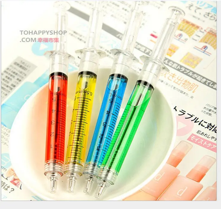 Bolígrafo de aguja de inyección para niños, bolígrafo de jeringa kawaii de dibujos animados, regalo para niños