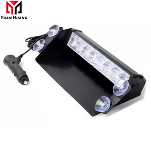 Led ô tô nguy hiểm ánh sáng kính chắn gió lưỡi gạt nước ánh sáng 8LED màu đỏ/màu xanh nhấp nháy ánh sáng stroboscopes với cốc hút - Product Image 1