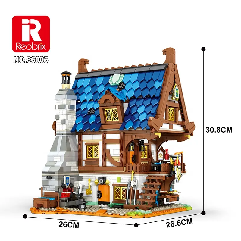 Reobrix 66005 Século Europeu Ferreiro Modular 2366 Pcs Blocos de construção de tijolos Brinquedos infantis