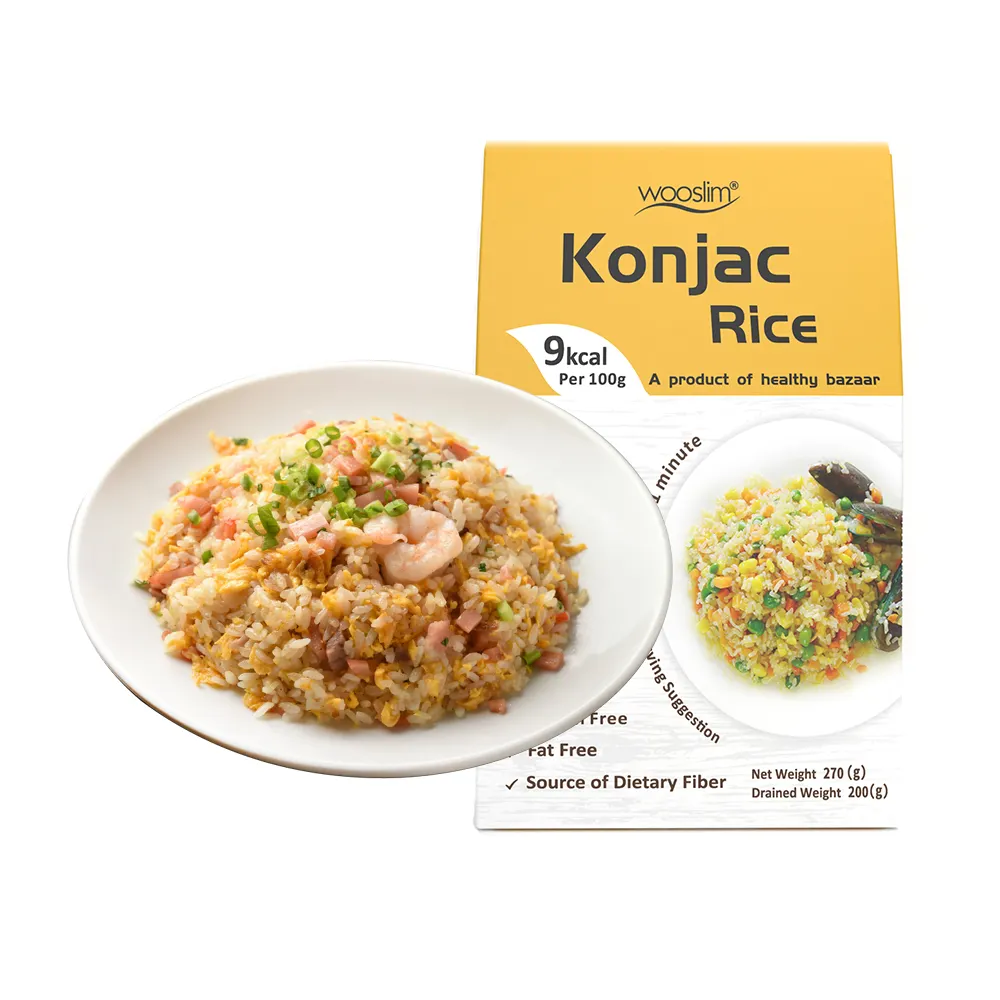 Riz sec konjac instantané Usine chinoise Marque privée Riz shirataki séché sans gluten Aliments pratiques