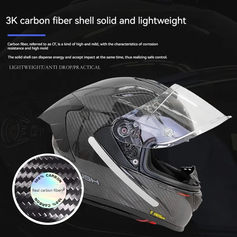 High quality urban safety driving corrosion-resistant carbon fiber full face Motorcycle helmet