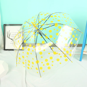 ร่มพีวีซี POE Polka Dot สีสันสดใสด้ามยาวตรงโปร่งใสเป็นของขวัญเป็นจุดสีร่มโฆษณา - Product Image 4