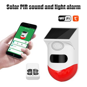 <strong>2in1</strong> WiFi Tuya Smart <strong>Remote</strong> Control Outdoor Charging Security Sound Alarm Detector Sensor Farm Garden Solar Infrared Siren - Product Image 2