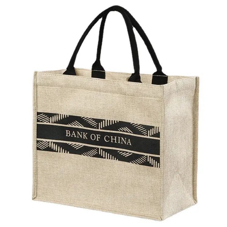 Factory Directly Supplies Custom Print Clothing Shopping Handbags Jute Bags Fashion Hand-Carried Burlap Bags For Advertising