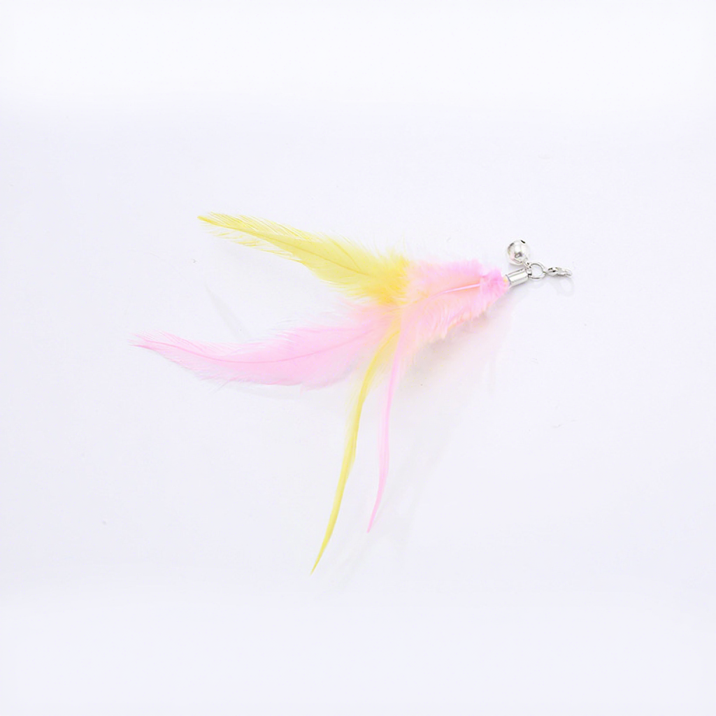 Tête de plume rose blanc jaune