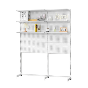 שולחנות מתכת רב תכליתיים בעיצוב pegboard על הקירות אחסון מערכת מירוצים עם אביזרים