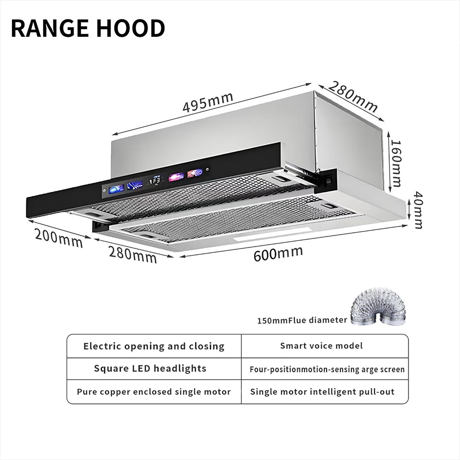 กว้าง 60 ซม. เปิดปิดอัตโนมัติด้วยเสียงอัจฉริยะ AI