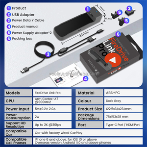 Carlink Kit TV thông minh xe Adapter Android Auto 3 in1 không dây HDMI Carplay Dongle xem video trong xe chơi Ai hộp cho Apple - Product Image 6
