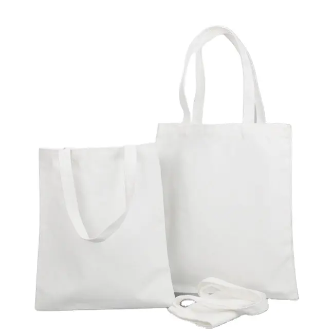 Venda quente Alta Qualidade Sublimação Blanks Poliéster Tote Bag Com Logotipo Personalizado Dye Impressão Sublimação Tote Bag