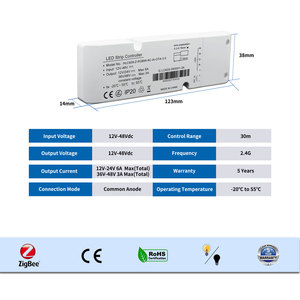Dokunmatik uzaktan kumanda Dimmer ve 6A sabit akım LED sürücü ile Zigbee kablosuz LED şerit işık - Product Image 3