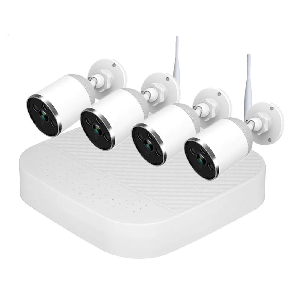 Kit de sistema de segurança sem fio, detecção de movimento 1080p à prova d' água 4ch wifi cctv câmera com nvr