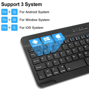 7inch 10in Ultra-Slim Blue-tooth <strong>Keyboard</strong> Portable Mini Wireless <strong>Keyboard</strong> Rechargeable for Tablet Smartphone <strong>Android</strong> Windows - Product Image 6
