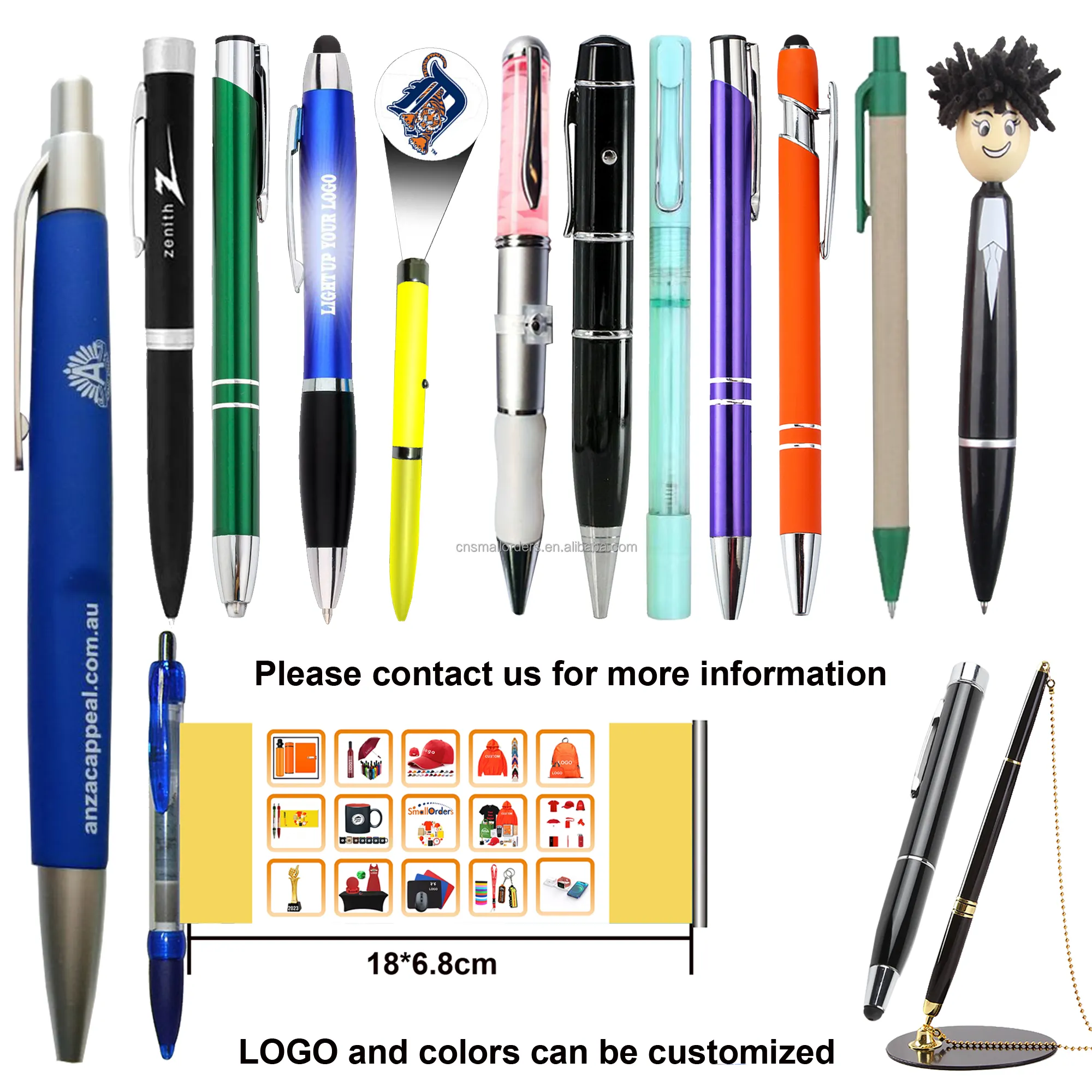 Promotional corporate gift gifts item items pens with custom metal illuminated ballpoint pen with logo light kids novelty pens