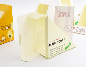 便宜的定制卡通吐司面包包装纸盒纸箱早餐蛋滴三明治盒 - Product Image 5