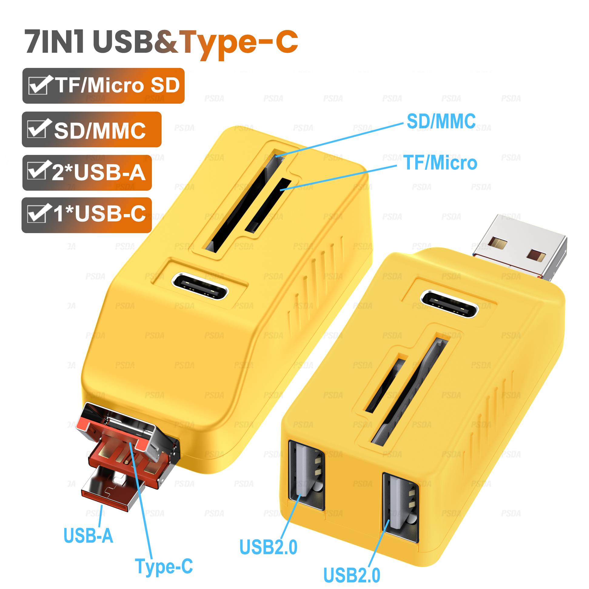 Jaune -OTH094B (USB et Type-C)