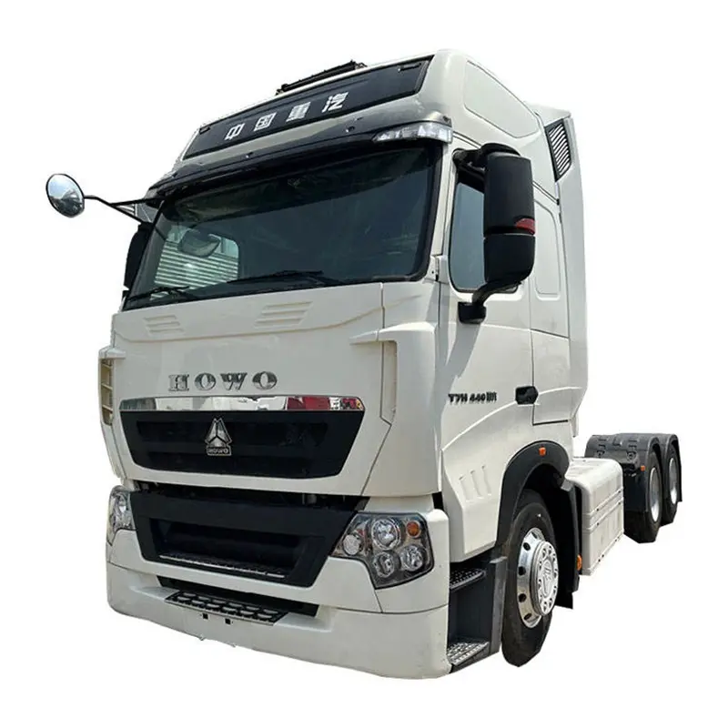 SINOTRUK CNG Gas HOWO T7 Tractor Truck con Airbag Axle contenedor de almacenamiento remolque de carga lateral