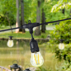 Cadena de luces solares para correr y acampar al aire libre, impermeable, PVC, ambiente, LED, decoración de jardín, luces de cadena alimentadas por energía solar