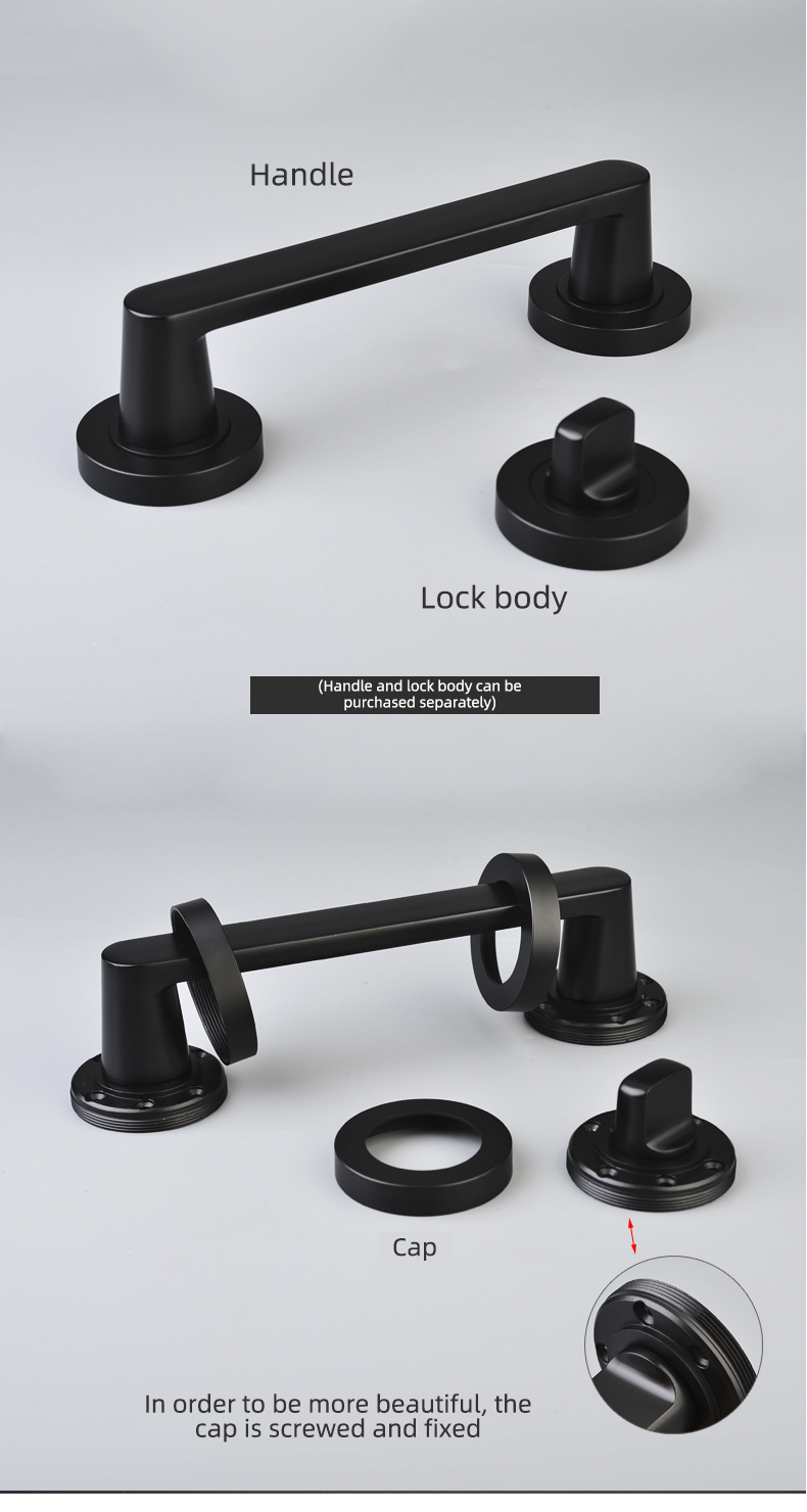 Professional Manufacturer Black Door Handle Zinc Alloy Mortise Lever Door Handle Lock For Indoor