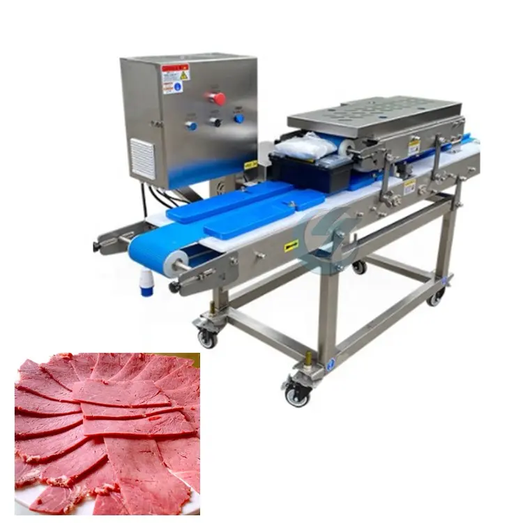 Tự động nấu chín thịt thịt xông khói Xúc Xích Slicer om thịt lợn Máy cắt thịt bò Máy cắt