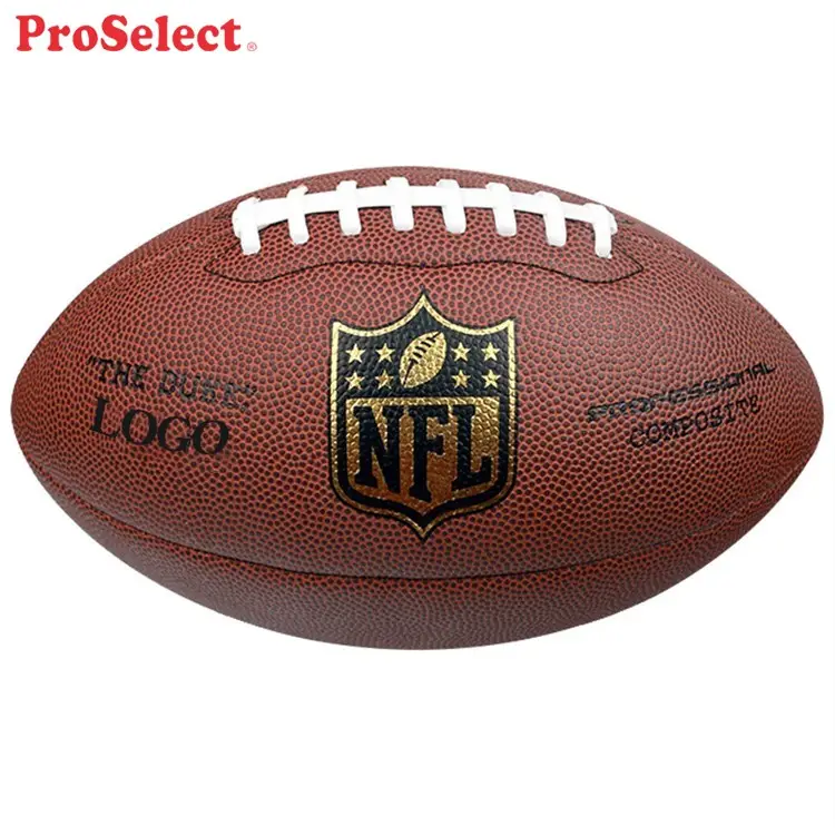 Proselect-balón de Rugby y fútbol, logotipo personalizado, tamaño 5, vejiga de látex roja