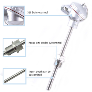 RTD PT100 <strong>Temperature</strong> <strong>Sensor</strong> 4&quot; Probe 1/2&quot; NPT Thread Thermocouple Terminal Head <strong>Temperature</strong> <strong>Sensor</strong> Transmitter - Product Image 4