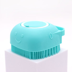 Yumuşak silikon Pet kedi köpek bakım masaj şampuan banyo fırçası şampuan konteyner ile - Product Image 2
