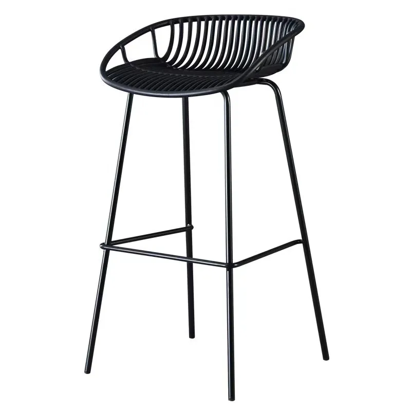 Cadeira de bar de plástico para lazer, banco de ferro moderno nórdico, ideal para sala de jantar, café, restaurante, sala de exposições, venda imperdível