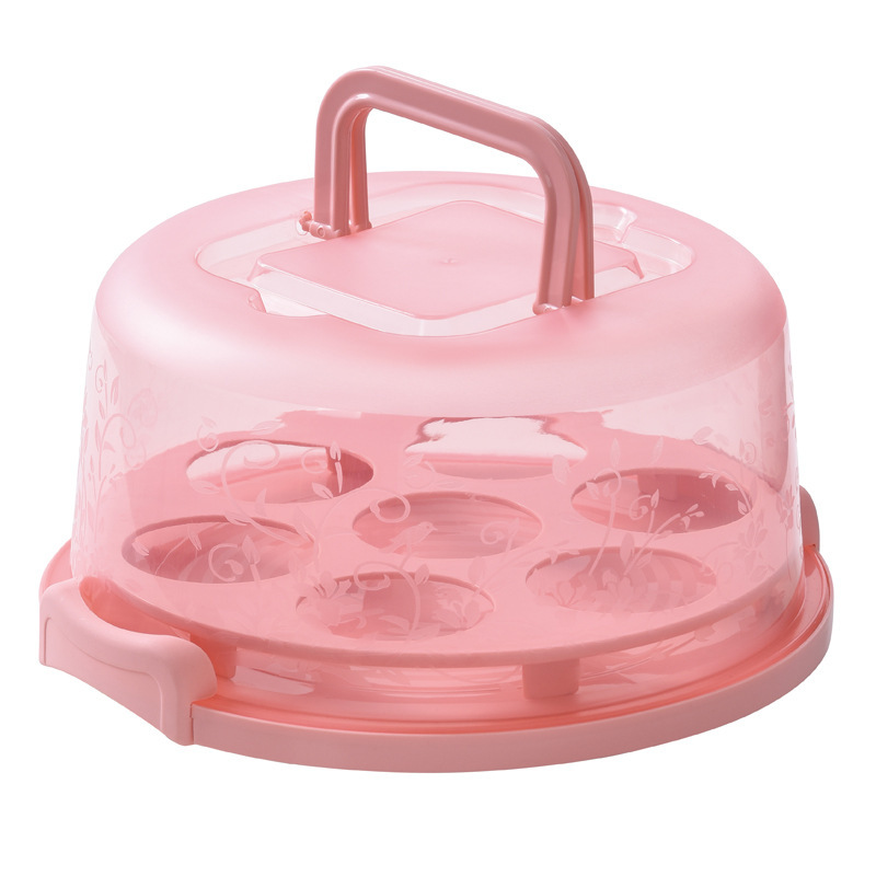 Scatola per cupcake a 7 slot-rosa