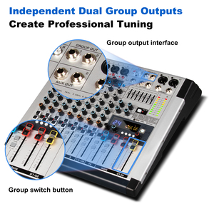 AG8 Professional Interfaz de audio USB de 8 canales Mezclador de audio digital/Controlador de DJ/Consola para escenario con función MP3