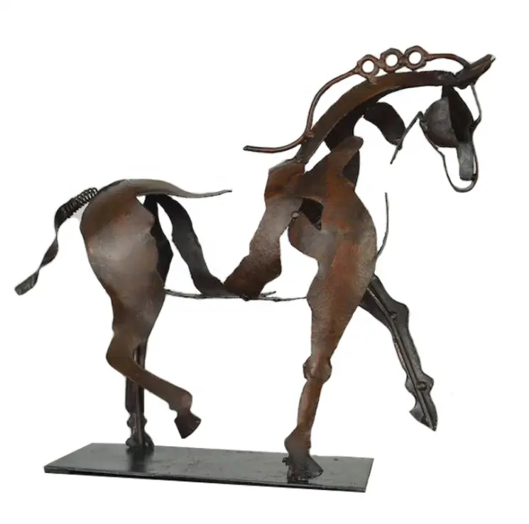 Прямая поставка художественная металлическая статуя лошади Декор ручной работы современная статуя лошади ручная работа Металлическая Статуя Декор подарок