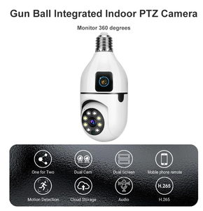 V380 nuevo diseño 4MP lente dual cámara de seguridad para el hogar inteligente interior E27 portalámparas con sensor CMOS NVR opciones de almacenamiento de datos - Product Image 5