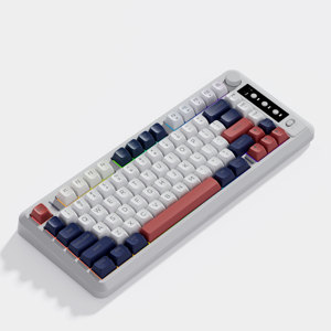 Teclado para juegos de computadora con diseño 75% con perilla Multimedia, teclado de membrana inalámbrico con retroiluminación RGB de 81 teclas, tapa de bola ABS para PC