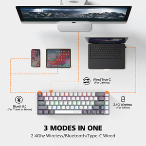 Wired Mechanical <strong>Keyboards</strong> Compact 68 <strong>Keys</strong> for Office <strong>Wireless</strong> Gaming <strong>Keyboard</strong> RGB Backlit - Product Image 3