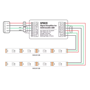 Esann เครื่องขยายสัญญาณ DC5V เป็น24V TTL LED SPI Pixel ตัวควบคุม SP902E ประสิทธิภาพสูงรองรับแรงดันไฟฟ้ากว้าง - Product Image 3
