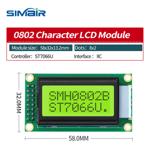 Pantalla LCD 0802B, módulo de pantalla industrial de 8x2 caracteres con interfaz I2C, cable DuPont incluido - Product Image 3