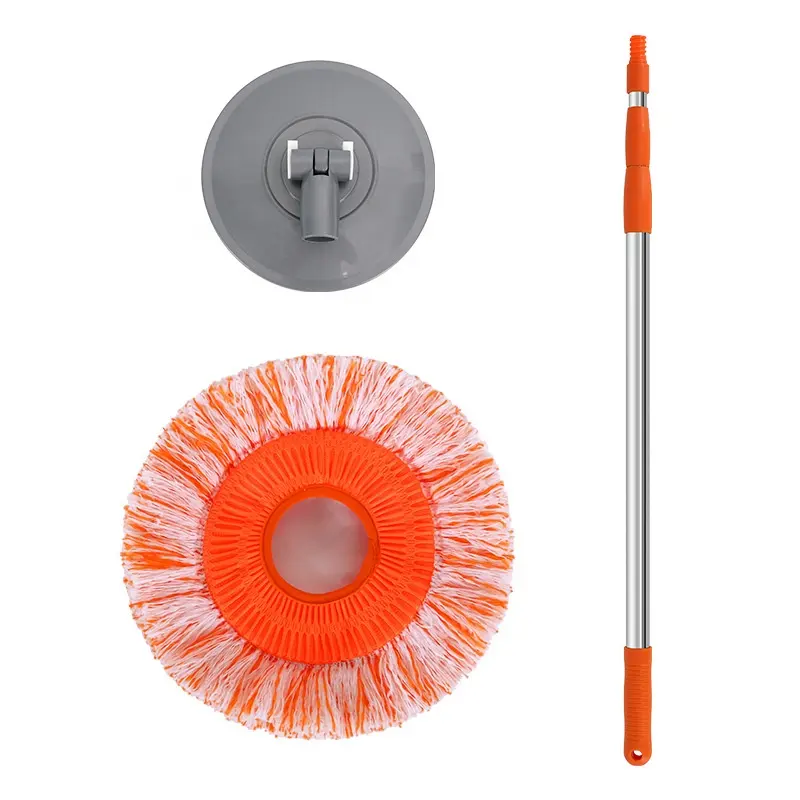 Home Cleaning Retractable Round Microfiber Floor Mop Stainless Steel Handle Car Wash Brush Wet Dry Chenille Flat Mop