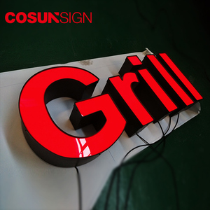 Cosun özel mağaza işareti Led tasarım ayakkabı dükkanı tabela restoran için büyük Led ışık ile Led ışık Metal mektup - Product Image 1
