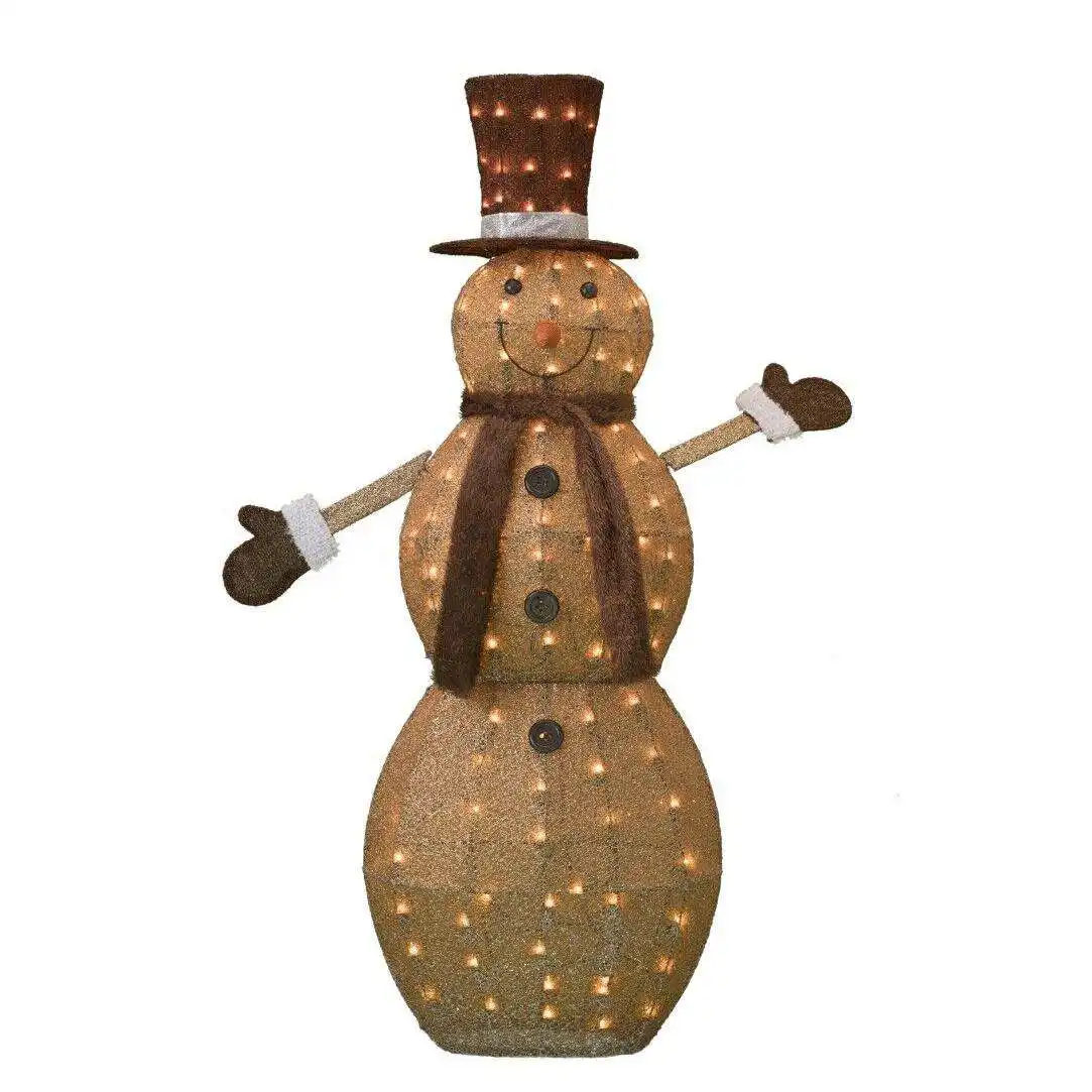 Escultura iluminada con motivo de muñeco de nieve incandescente, decoración de Navidad, 2023, 52 en 105L