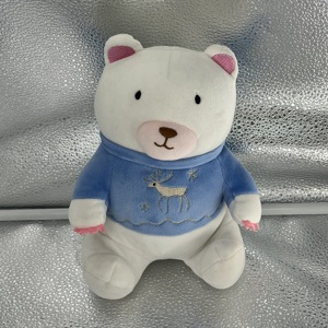 Üreticinin sıcak satış sevimli beyaz ayı maskot stres giderici doğum günleri için peluş oyuncak süper yumuşak işlemeli dolum - Product Image 5