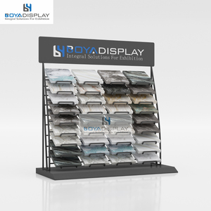 Boya bán buôn ba hàng khe cắm thạch anh Granite gạch đá cẩm thạch đá mẫu bàn Countertop Tabletop Rack hiển thị/Đứng - Product Image 4