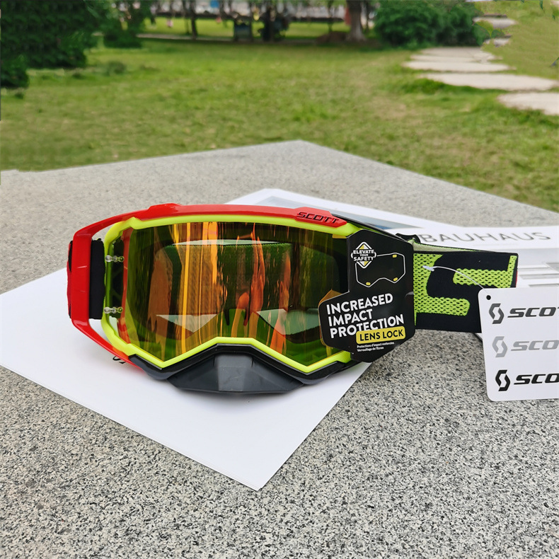 Red and black fluorescent yellow frame-red lens
