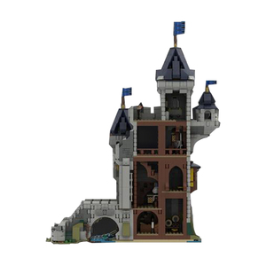 Funbuild มุมมองถนน31120อิฐย้อนยุคยุคกลาง MOC-101775ปราสาทเหยี่ยวอัศวินดำปราสาทยุคกลางอาคารของเล่น - Product Image 4