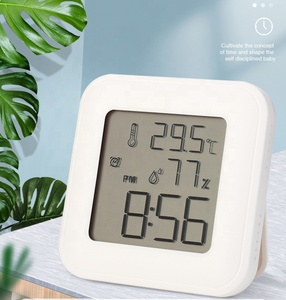 Termómetro LCD e higrómetro Precisión Reloj digital Pantalla Humedad Termómetro digital multitermómetro digital