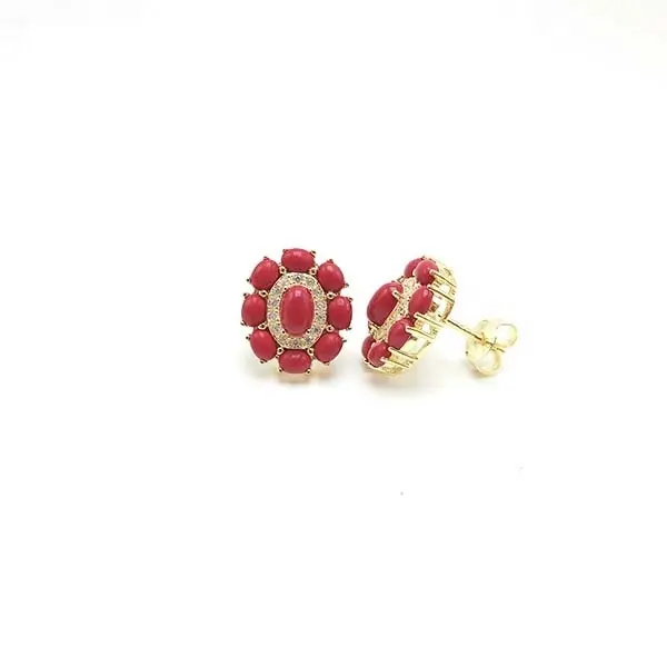 Luxury 925 silver coral flower stud earrings 925 Sterling Silver Stud Earrings For Women 2022