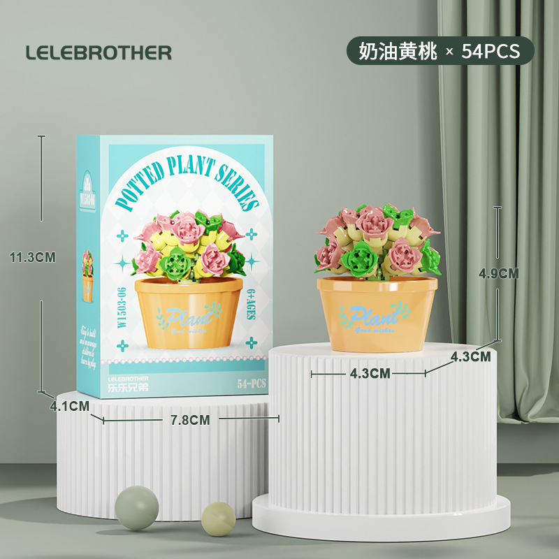 W1503-06 cream yellow peach 54pcs