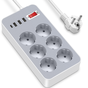 Dalgalanma koruyucusu elektrik uzatma soket kablosu evrensel ab tak 6 AC çıkışları ile güç şeridi 3 USB 1 tip C şarj portu - Product Image 1