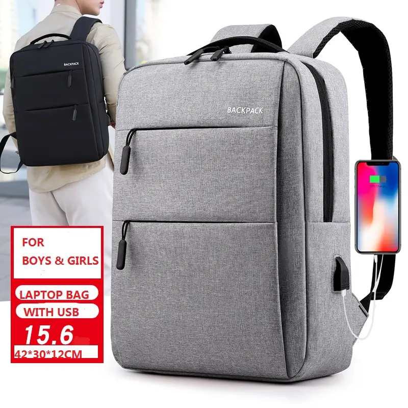 Grande Capacidade multifuncional nylon carregador USB Anti roubo mochila mochila Laptop com USB porto De Carregamento Inteligente