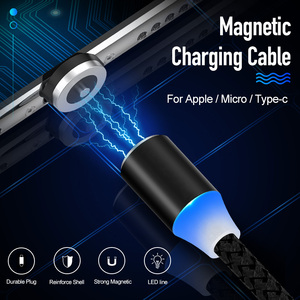 3A 3 in 1 tip C manyetik şarj kablosu 2.4A USB cep telefonu ve bilgisayar için yuvarlak şekil 3in1 manyetik USB şarj - Product Image 5